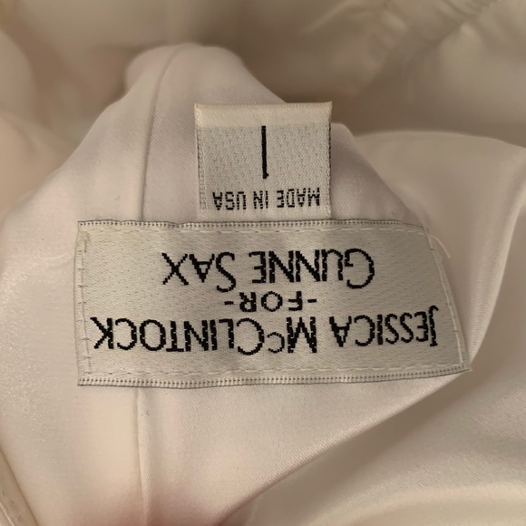 White Jessica McClintock with rosettes on bottom - Picture 5 of 5